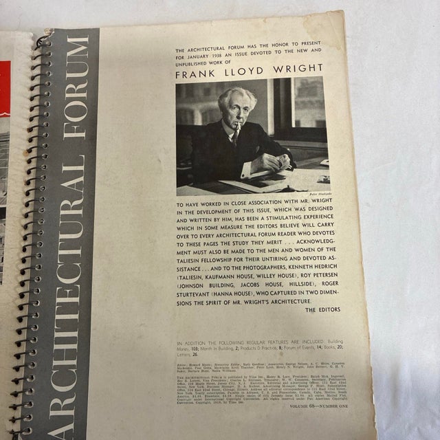 Vintage January 1938 Architectural Forum Featuring Frank Lloyd Wright For Sale - Image 11 of 12