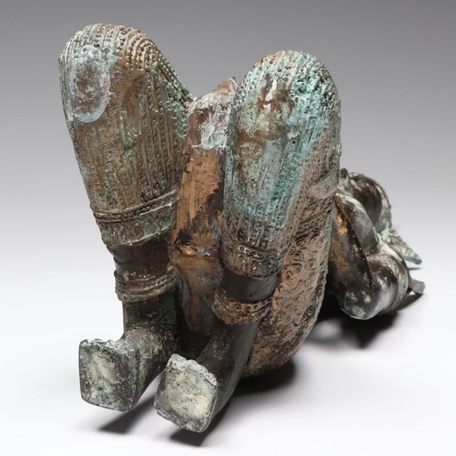 Thepphanom Thai Oxidized Brass Statue For Sale - Image 9 of 9