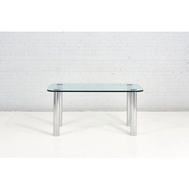 Mid-Century Modern Pace Collection Chrome and Glass Dining Table, 1970 For Sale - Image 3 of 8