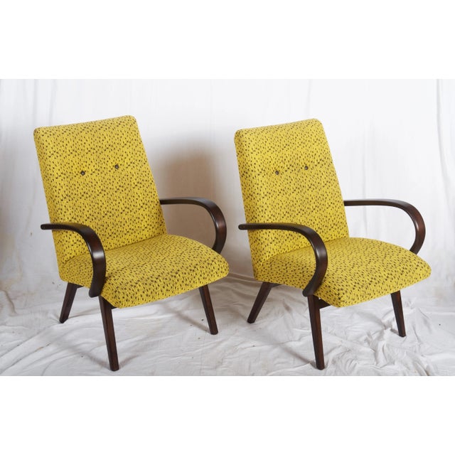 Brown Set of Mid-Century Czech Armchairs, 1960s For Sale - Image 8 of 11
