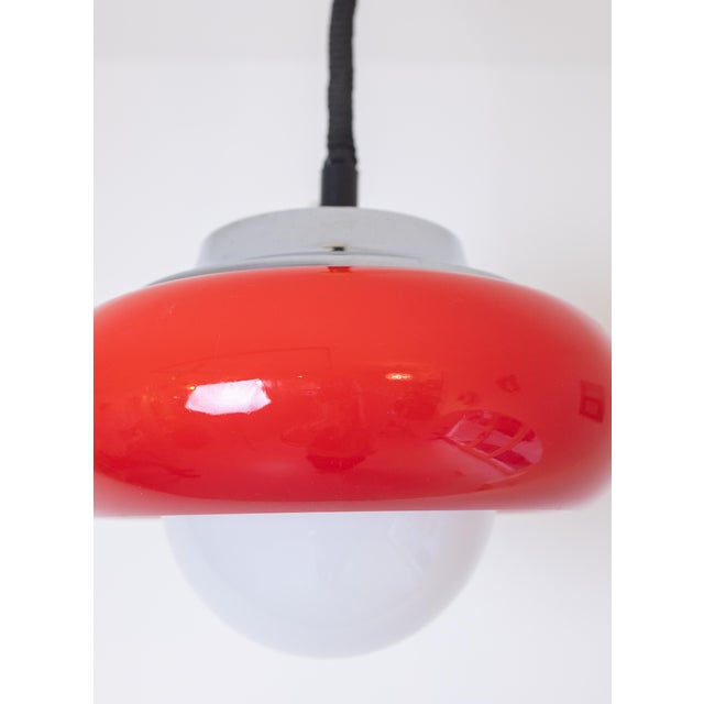 Mid-Century Modern Red Jadran Pendant by Harvey Guzzini For Sale - Image 3 of 7