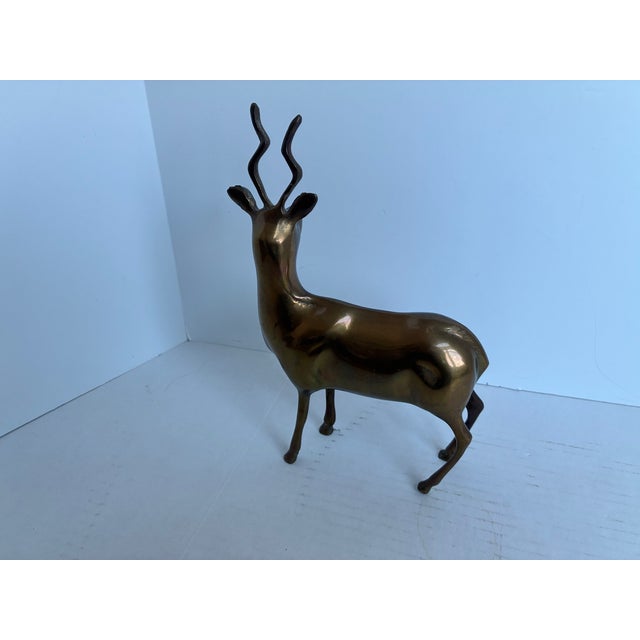 Vintage Mid-Century Modern Brass Antelope / Gazelle Figurine For Sale - Image 9 of 14