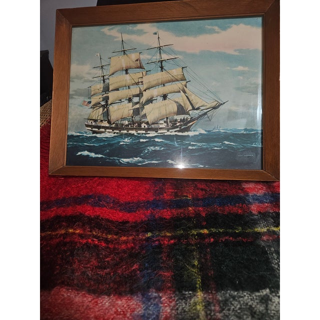 Vintage Lithograph Print Titled "Star of Peace of Boston," by the Renowned Marine Artist Charles Rosner (1894–1975) For Sale - Image 4 of 5