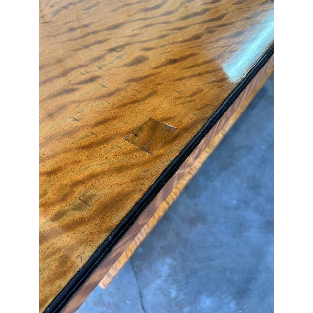 Exquisite Art Deco Ribbon Flame Burl Console or Center Table - One of a Kind For Sale In Los Angeles - Image 6 of 15