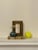Wood Small Mid Century Traditional Green and Gold Small Table Top Mirror For Sale - Image 7 of 9