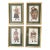 Set of 4 English Vintage “Canterbury Tale” Prints - Matted With Gold Wooden Bamboo Frames - Granny Core & Cottage Core For Sale