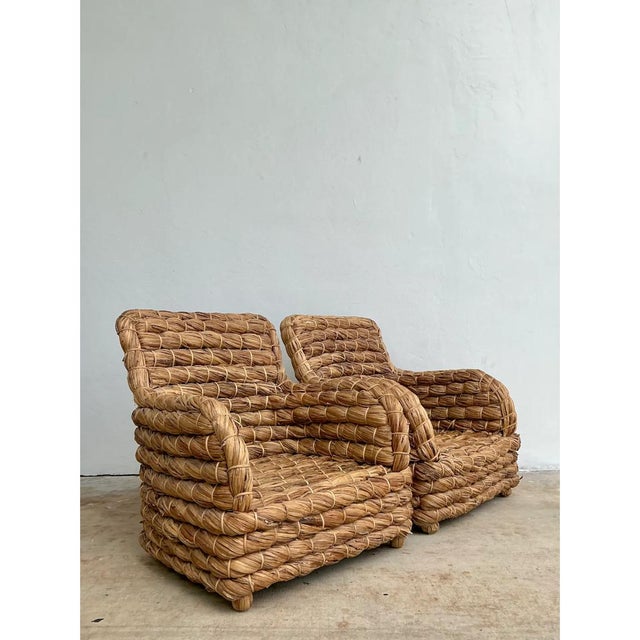Vintage Twisted Rush Lounge Chairs After Ralph Lauren For Sale - Image 11 of 12