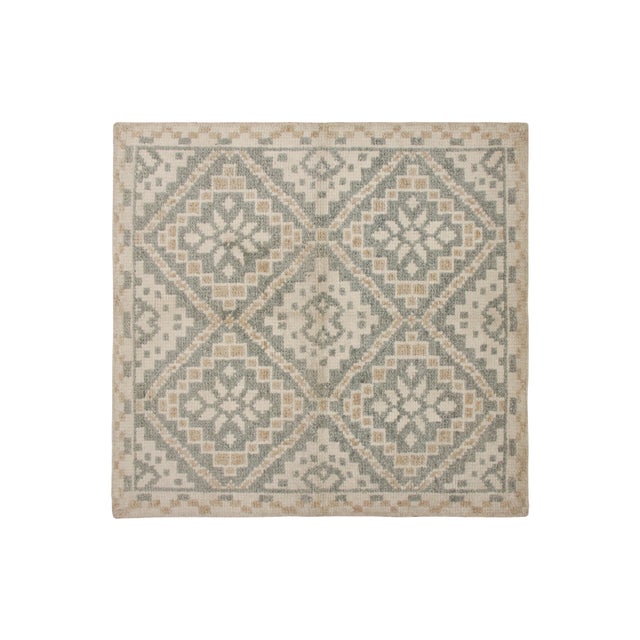 Rug & Kilim Rug & Kilim's Modern Classic Square Rug With Beige & Gray Floral Design For Sale - Image 4 of 7