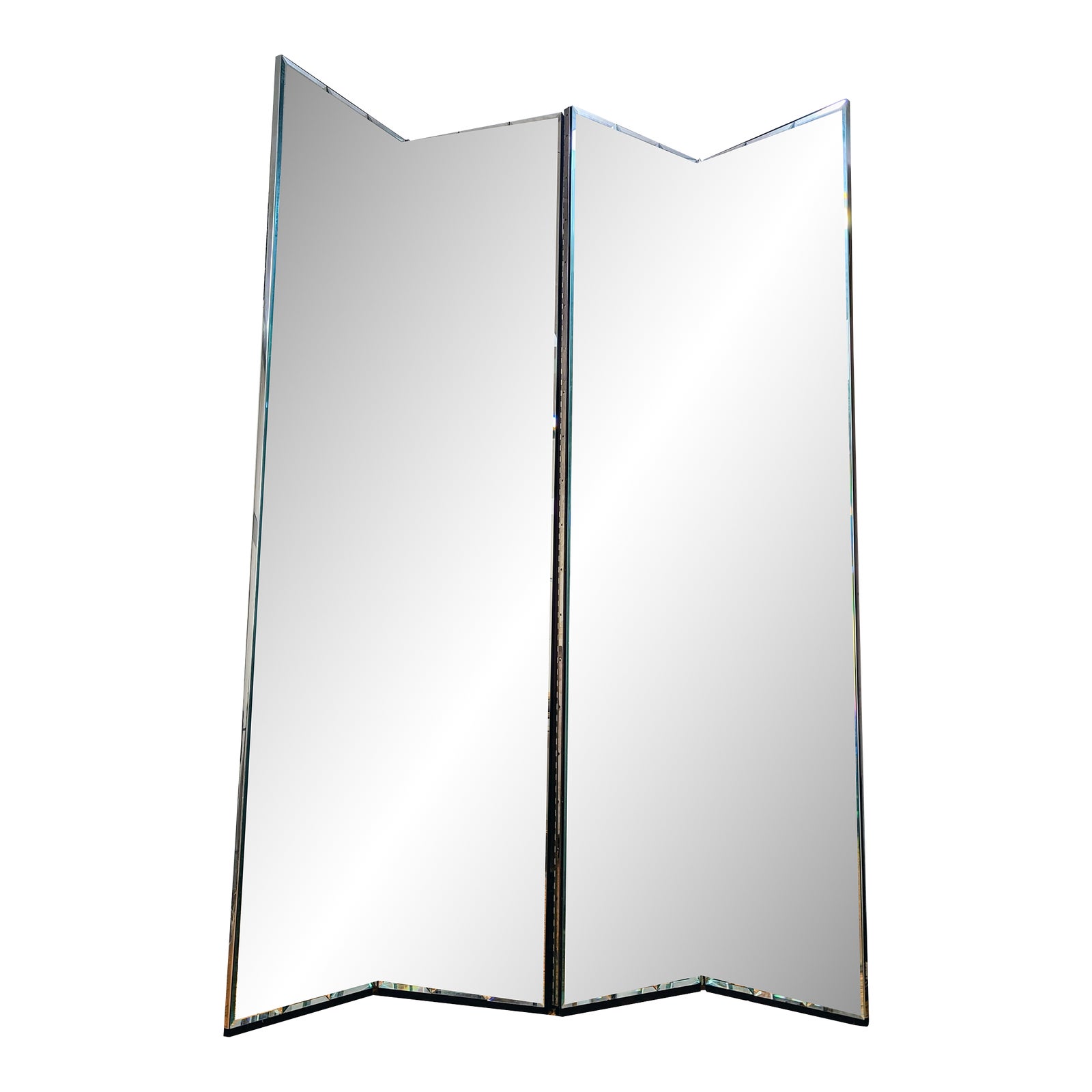 Vintage 1970s Henredon 4 Panel Beveled Edge Mirror Room Divider Chairish