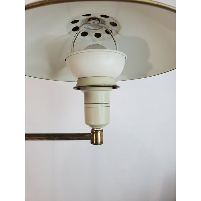 Light Green Art Deco Gerald Thurston Swing Arm Flying Saucer Floor Lamp 1950s, Unmarked For Sale - Image 8 of 12