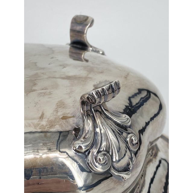 Large Antique 800 Silver Bowl on Lion Feet, Germany For Sale - Image 11 of 14