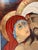 1970s Vintage Original Gold Leaf Russian Icon Mary Jesus Pieta Oil Painting on Wood For Sale - Image 5 of 12