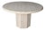 1970s Round Bullnose Travertine Dining Table With Hex Base For Sale