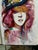 1980s Vintage Postmodern Style 1980s Canvas Oil Painting Wall Art Signed Women Portrait For Sale - Image 5 of 8