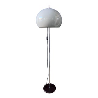Mid-Century White Mushroom Floor Lamp with Acrylic Glass Shade For Sale