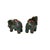 Pair Turquoise Teal Enamel Fortune Fengshui Elephant Metal Figures For Sale - Image 4 of 9