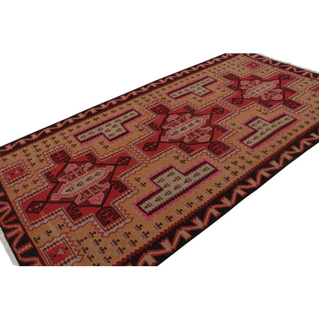 This vintage 5x10 Persian Kilim is the latest to join our Kilim & Flatweave collection. On the Design: Handwoven in wool...