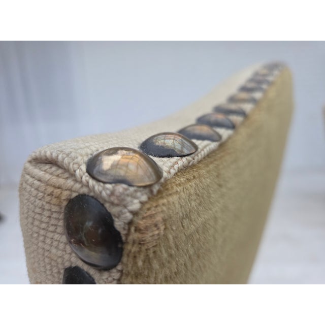 Vintage Danish Highback Armchair in Hand Woven Wool, 1950s For Sale - Image 6 of 18