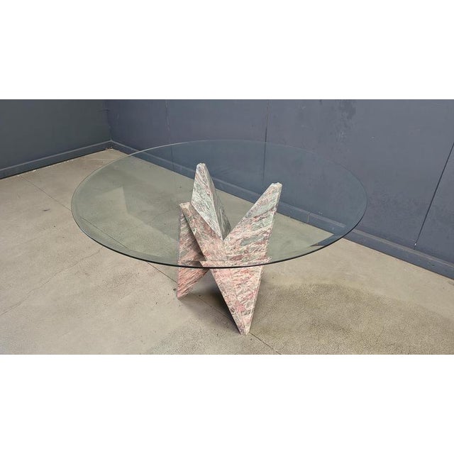 Stone Architectural Marble and Glass Dining Table, 1970s For Sale - Image 7 of 15