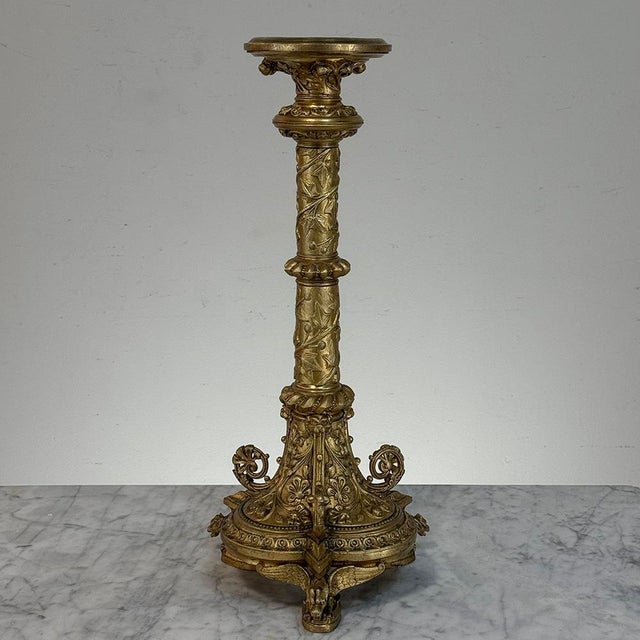 Bronze Set of Two 19th Century French Renaissance Gilt Bronze Candlesticks For Sale - Image 8 of 18