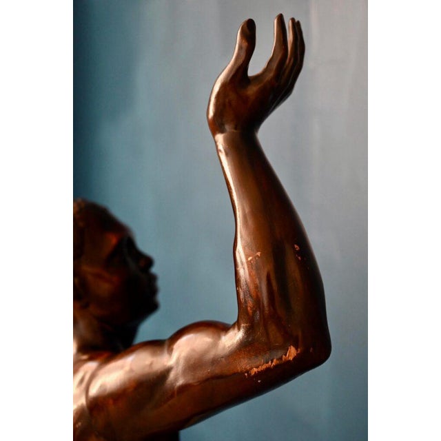 Italian Artist, Very Large Nude Sculpture of a Young Man, 1920s-1940s, Wood For Sale - Image 11 of 18