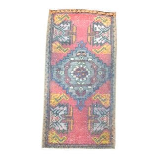 Turkish Handmade Wool Small Rug, 1960s For Sale
