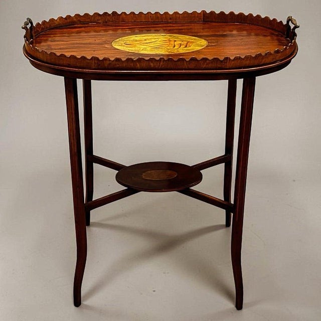 Antique English Wood Tray Top Serving Table For Sale - Image 12 of 12