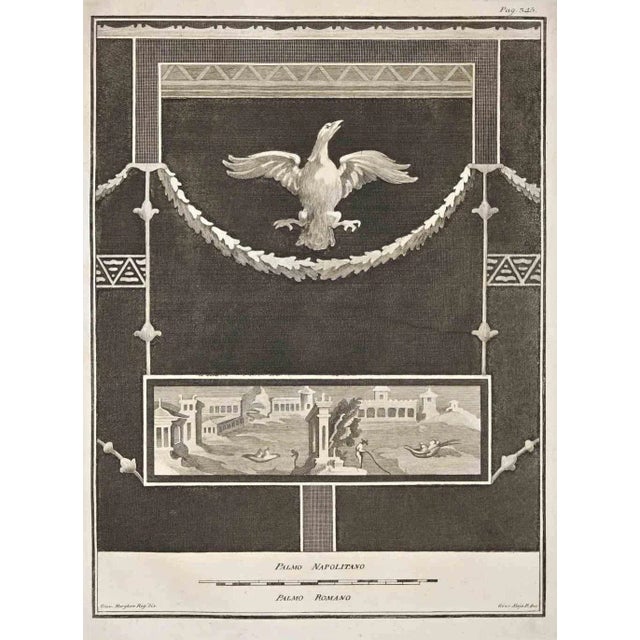 Ancient roman fresco from the series "antiquities of herculaneum", is an etching on paper realized by giovanni morghen in...