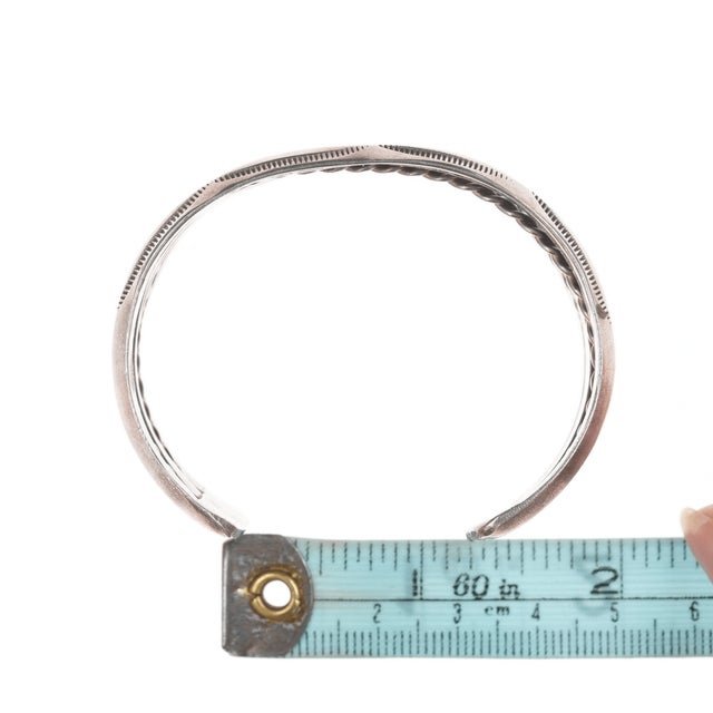 6.25" 50's-60's Vintage Navajo stamped silver twisted wire cuff bracelet For Sale - Image 9 of 11