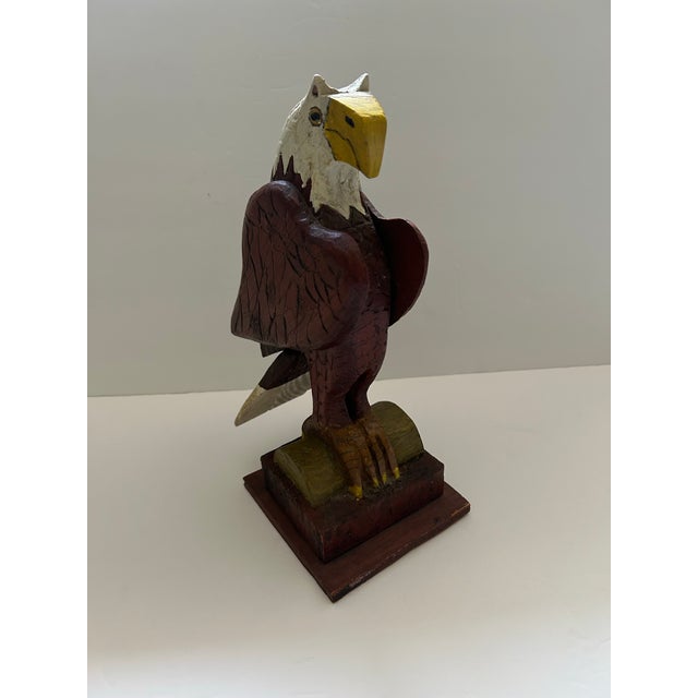 American Eagle Wood Folk Art Statue For Sale - Image 12 of 12