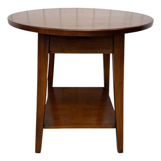 Vintage Ethan Allen Country Colors Round Side Table For Sale