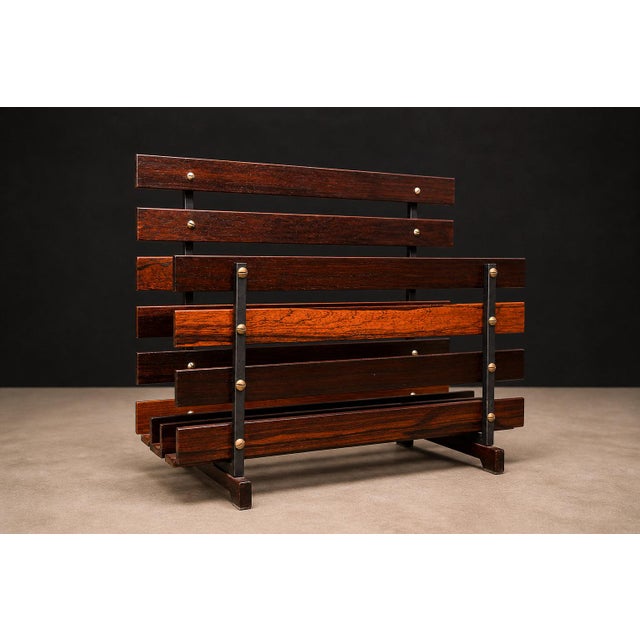 Brazilian Modern Magazine Rack in Rosewood, Unknown, 1960’s For Sale - Image 9 of 13