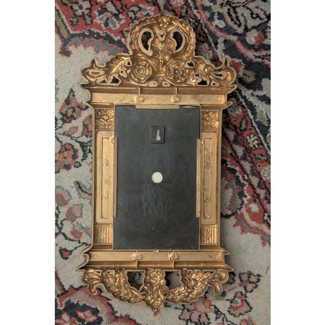 Vintage Small Ornate Gold Wall Mirror For Sale - Image 9 of 9