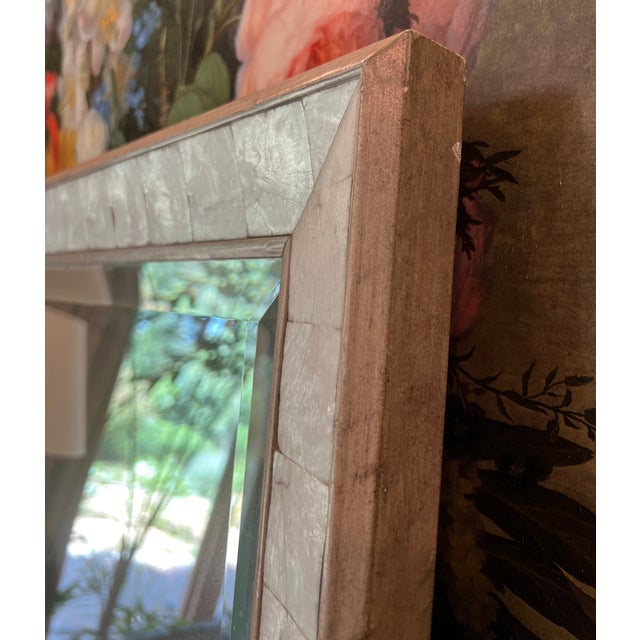 1990s Handcrafted Mother of Pearl Shell Mirror For Sale - Image 11 of 14