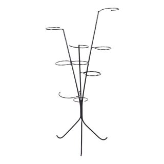 Mid-Century Czech Flower Stand in Lacquered Metal, 1950s For Sale