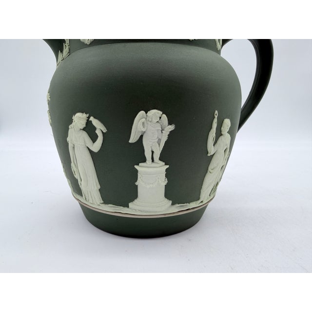Antique Olive Green Wedgwood Jasperware Pitcher England, Circa 1891–1908 For Sale - Image 16 of 18