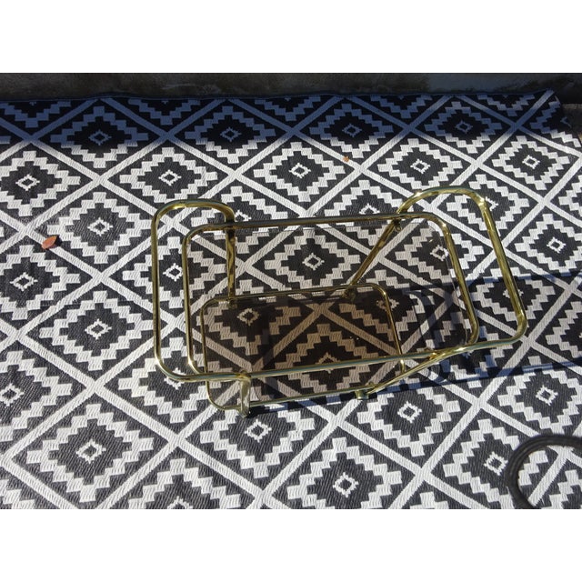 Rolling Serving Cart in Gilded Metal and Glass, 1980s For Sale - Image 10 of 18