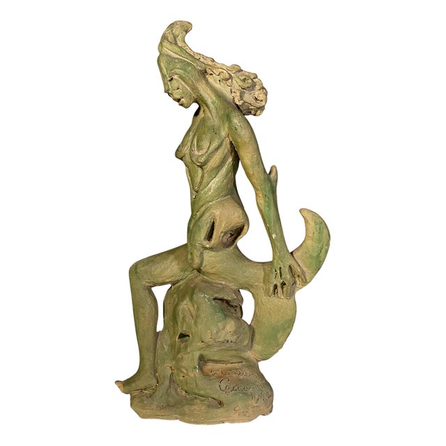 Terracotta Sculpture Ceccardi the Mermaid Metamorphosis, 1974 For Sale