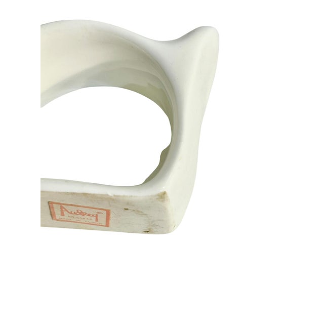 Vintage Mid Century Modern Ceramic Swan Napkin Ring Holders - Set of 5 For Sale - Image 10 of 11