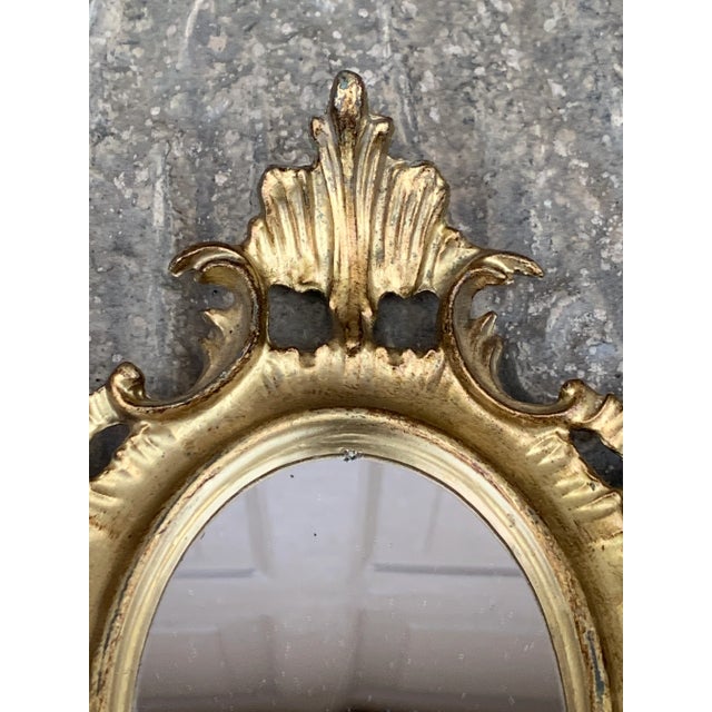 Mid 20th Century Italian Florentine Baroque Gold Giltwood Wall Mirror For Sale - Image 5 of 10