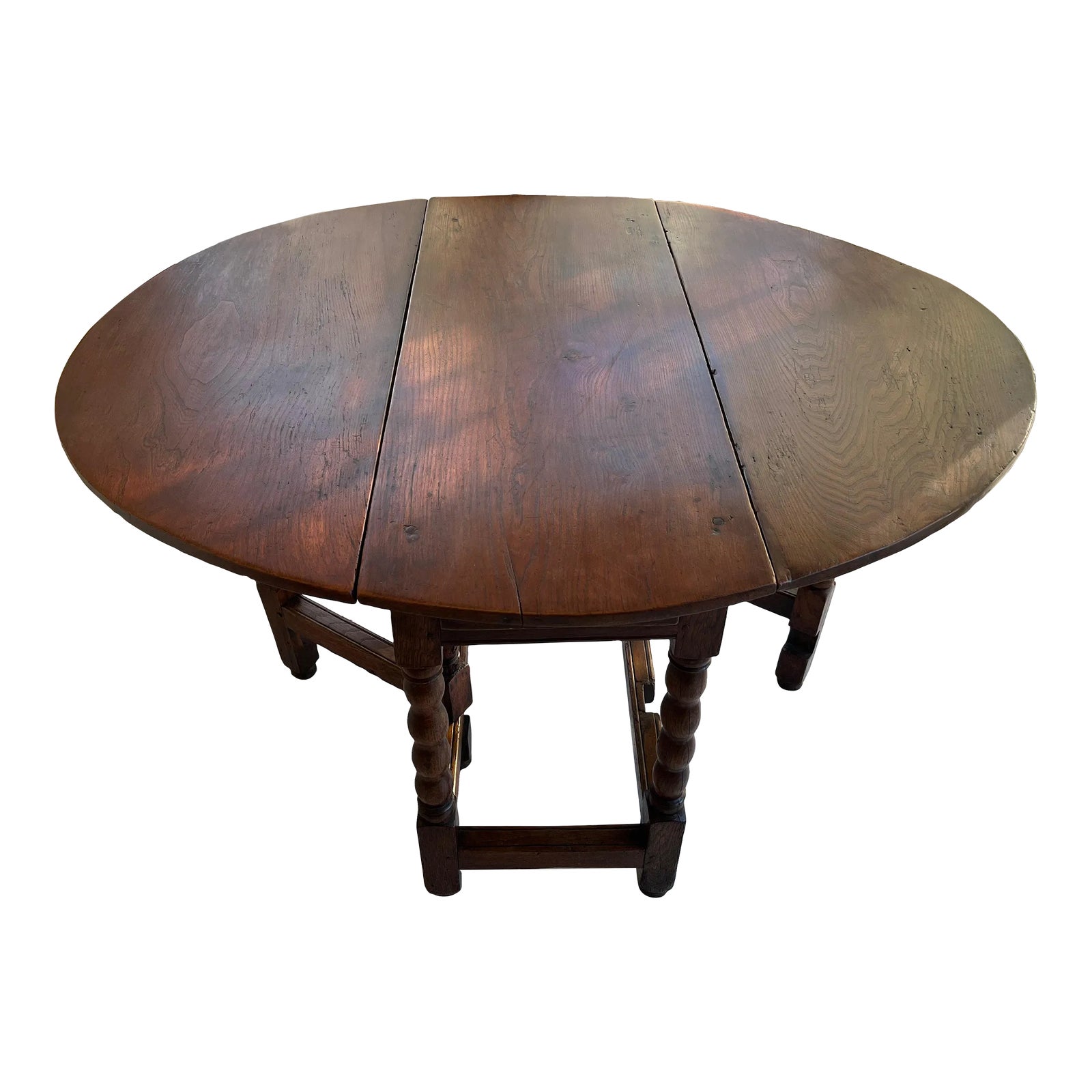 Antique 18th Century English III Chestnut & Oak Wood Gate Leg