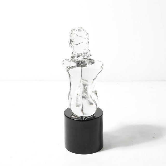 Transparent Mid-Century Hand-Blown Murano Glass Figural Sculpture Signed Lorenado Rosin For Sale - Image 8 of 18