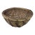 Vintage Hand Woven Bamboo Winnowing Basket Deep Round Rustic Boho Farmhouse For Sale