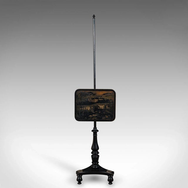 Traditional 1880's Antique Fireside Pole Screen For Sale - Image 3 of 9