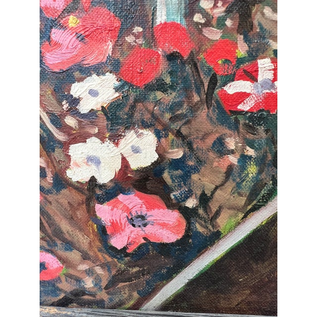 Mid 20th Century Framed European Mountain Village Oil Painting, Signed "Kyung" For Sale - Image 5 of 15