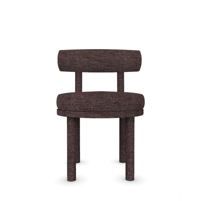 Moca Chair in Tricot Dark Brown Fabric by Studio Rig for Collector For Sale - Image 6 of 6