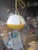 Custom Made 1980'sstyle Yellow and White Pendant Light For Sale In San Diego - Image 6 of 6