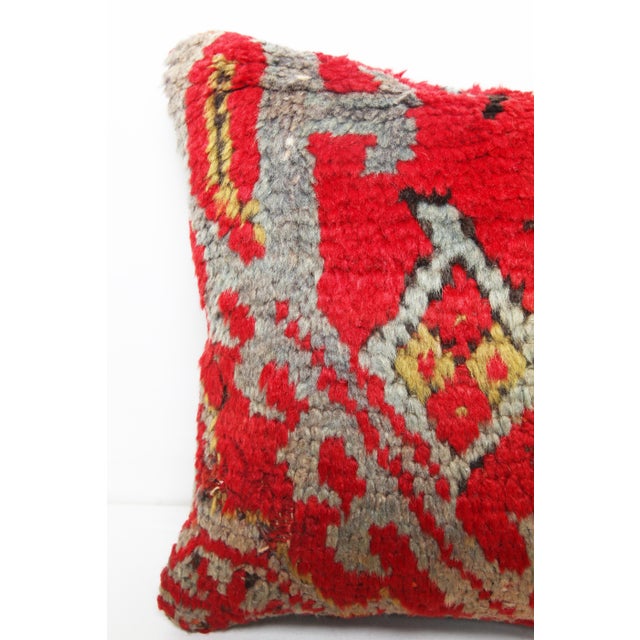 Textile Antique Oushak Rug Pillow Cover -14'' X 14'' For Sale - Image 7 of 9