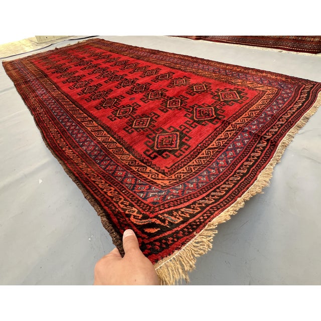 Tribal Antique Ersari Beshir Turkmen C-Scroll Diamond Gul Gallery Rug - 6'1" X 10'0" For Sale - Image 3 of 13