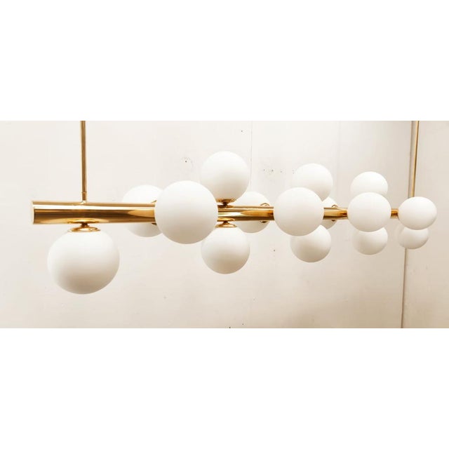 Sputnik Brass Suspension with 16 Glass Shades For Sale - Image 13 of 17